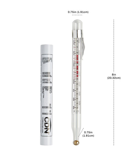 Nhiệt Kế Kẹo Chiên Ngập Dầu CDN TCF400 75-400°F Ống Thủy Tinh