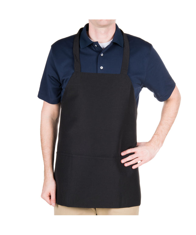 Tạp dề yếm polyester có thể tùy chỉnh Chef Revival đen, 3 túi