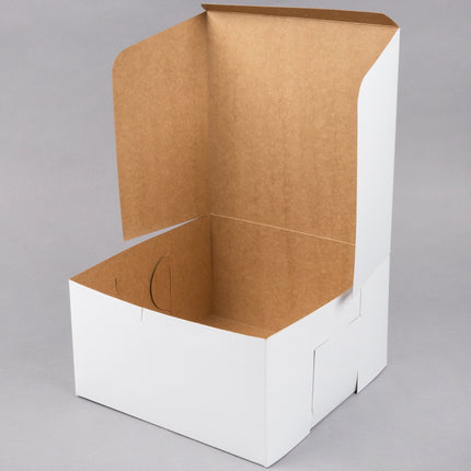 Hộp đựng bánh kem tùy chỉnh màu trắng 25 x 25 x 13 cm - Bộ 10 cái