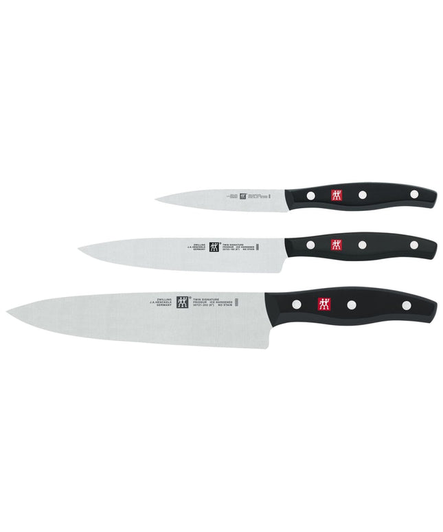 Bộ Dao 3 Món Khởi Động Zwilling 1011719 Thép Không Gỉ Carbon Cao Tay Cầm Nhựa Đen