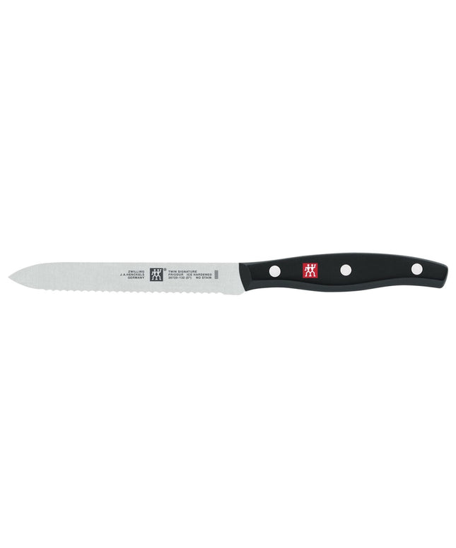 Dao Đa Năng Zwilling 1011724 12.7 cm Răng Cưa Cán Nhựa Đen Thép Không Gỉ Carbon Cao