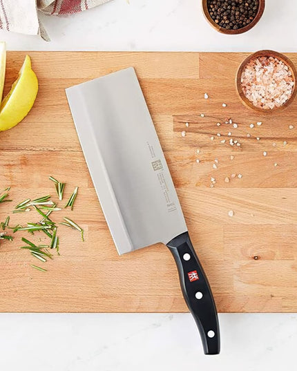Dao Đầu Bếp Kiểu Trung Quốc Zwilling 1001408 17.8 cm Cán Nhựa Đen Thép Không Gỉ Carbon Cao