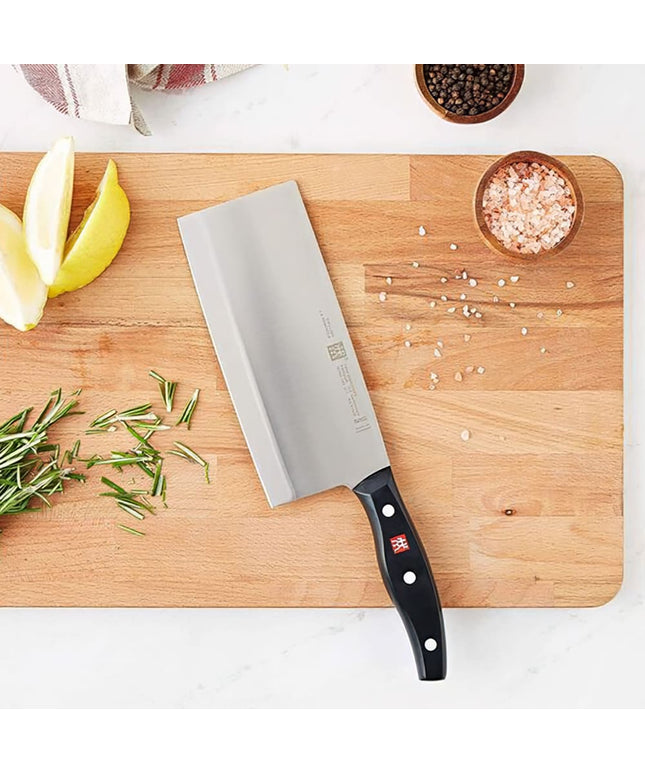 Dao Đầu Bếp Kiểu Trung Quốc Zwilling 1001408 17.8 cm Cán Nhựa Đen Thép Không Gỉ Carbon Cao