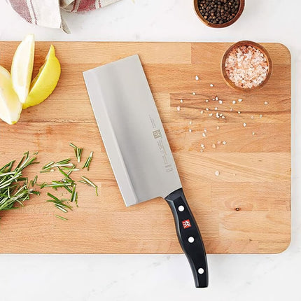 Dao Đầu Bếp Kiểu Trung Quốc Zwilling 1001408 17.8 cm Cán Nhựa Đen Thép Không Gỉ Carbon Cao