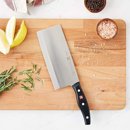 Dao Đầu Bếp Kiểu Trung Quốc Zwilling 1011800 17.8 cm Cán Nhựa Đen Thép Không Gỉ Carbon Cao