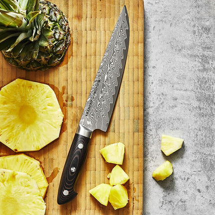 Dao Bếp Trưởng Zwilling 1019604 20.3 cm Tay Cầm Micarta Vải Lanh Đen Thép Không Gỉ Carbide