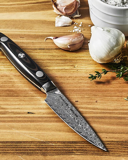 Dao Lột Zwilling 1019607 8.9 cm Cán Micarta Lanh Đen Thép Carbide