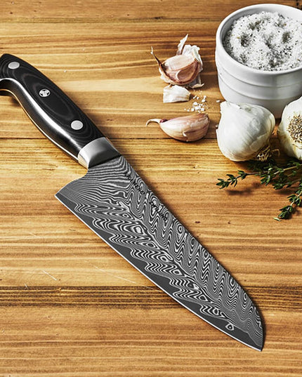 Dao Santoku Zwilling 1019634 17.8 cm Cán Micarta Vải Lanh Đen Thép Carbide
