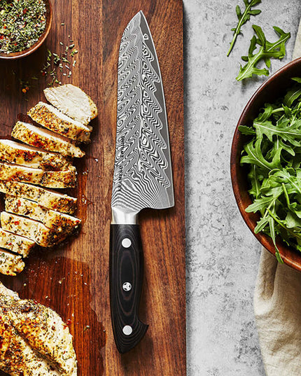 Dao Santoku Zwilling 1019634 17.8 cm Cán Micarta Vải Lanh Đen Thép Carbide