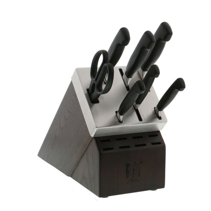 Bộ Dao Zwilling 1018643 Four Star 8 Món Kèm Khối Gỗ Óc Chó Tự Mài