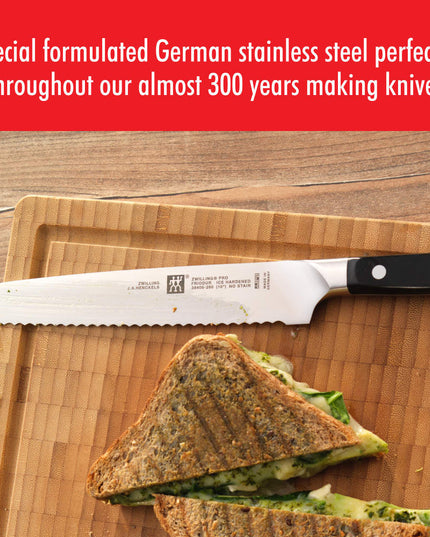 Dao Cắt Bánh Mì Zwilling 1002801 20.3 cm Cán Nhựa Đen Thép Không Gỉ Carbon Cao