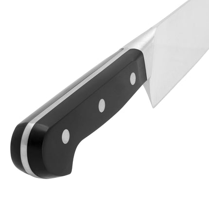 Dao Santoku Lưỡi Cong Zwilling 1002845 17.8 cm Tay Cầm Nhựa Đen Thép Không Gỉ Carbon Cao