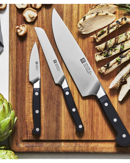 Bộ Dao 3 Món Khởi Động Zwilling 1002871 Thép Không Gỉ Carbon Cao Tay Cầm Nhựa Đen