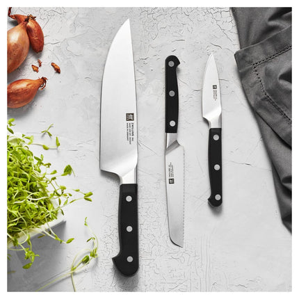 Bộ Dao 3 Món Khởi Động Zwilling 1002871 Thép Không Gỉ Carbon Cao Tay Cầm Nhựa Đen