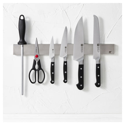 Bộ Dao Zwilling 1019124 7 Món Kèm Thanh Treo - Thép Không Gỉ Carbon Cao, Cán Nhựa Đen