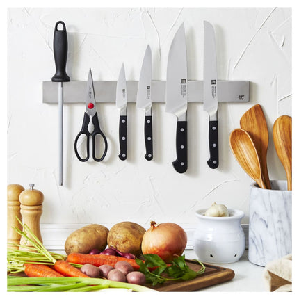Bộ Dao Zwilling 1019124 7 Món Kèm Thanh Treo - Thép Không Gỉ Carbon Cao, Cán Nhựa Đen
