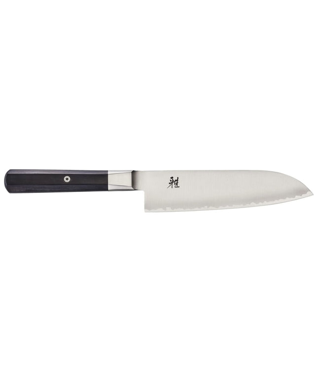 Dao Santoku Miyabi 33957-183 17.8 cm Cán Gỗ Pakkawood Nâu Thép Carbide Không Gỉ