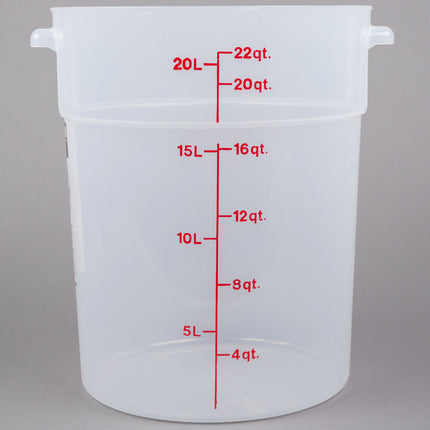 Hộp đựng thực phẩm nhựa PP tròn trong mờ Cambro 20,8 lít