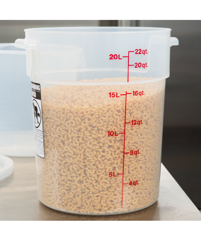 Hộp đựng thực phẩm nhựa PP tròn trong mờ Cambro 20,8 lít