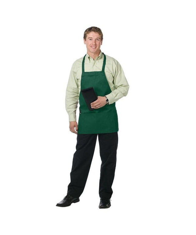 Tạp dề yếm ngắn vải poly-cotton có thể tùy chỉnh Chef Revival xanh lá đậm, 3 túi