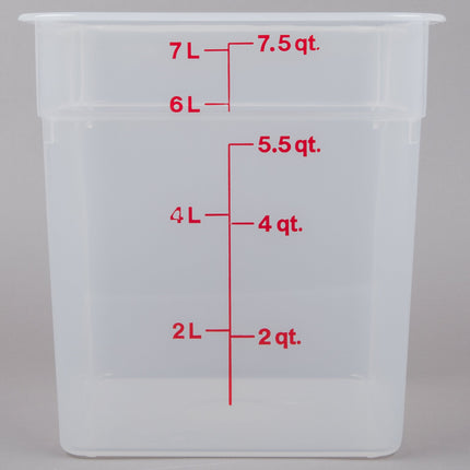 Hộp đựng thực phẩm nhựa PP vuông trong mờ Cambro CamSquares® 7,6 lít
