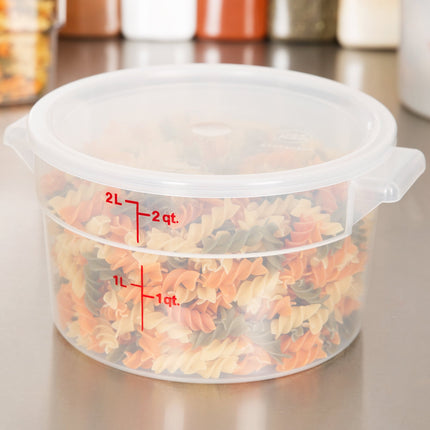 Nắp hộp đựng thực phẩm nhựa PP tròn trong mờ Cambro 1,9 và 3,8 lít - Thùng 12 cái