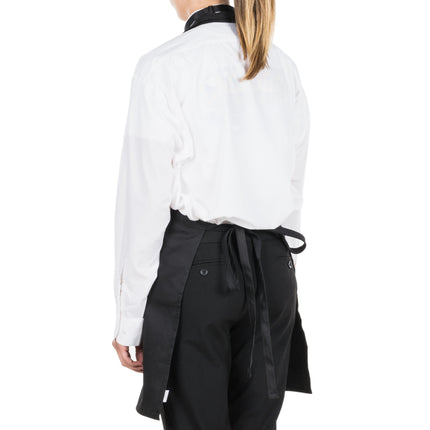 Tạp dề tuxedo cổ V vải poly-cotton có thể tùy chỉnh Chef Revival đen, 2 túi