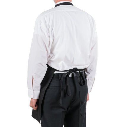Tạp dề tuxedo cổ V vải poly-cotton có thể tùy chỉnh Chef Revival đen, 2 túi