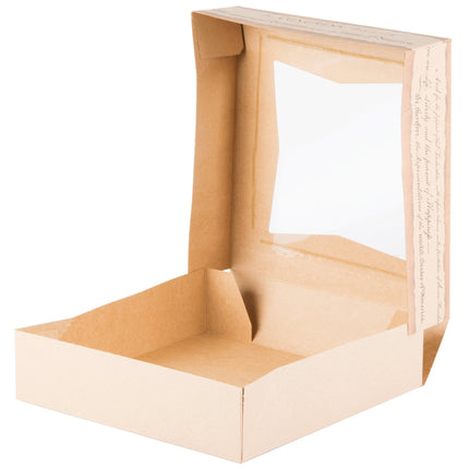Hộp giấy đựng bánh có cửa sổ họa tiết cờ Mỹ Southern Champion 25 x 25 x 6 cm - Bó 150 cái