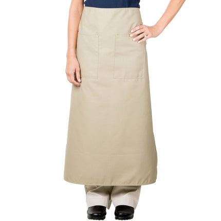 Tạp dề bistro vải poly-cotton Intedge be, 2 túi