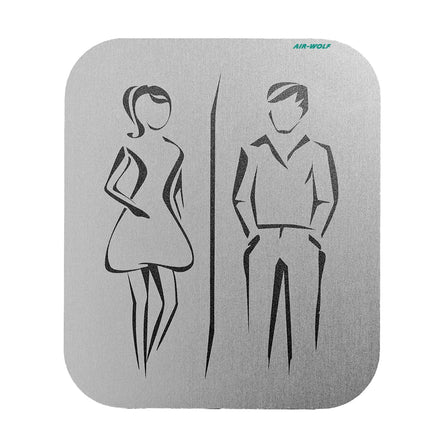 AIR-WOLF | Commercial door sign “Toilet” - Self-adhesive - Stainless steel