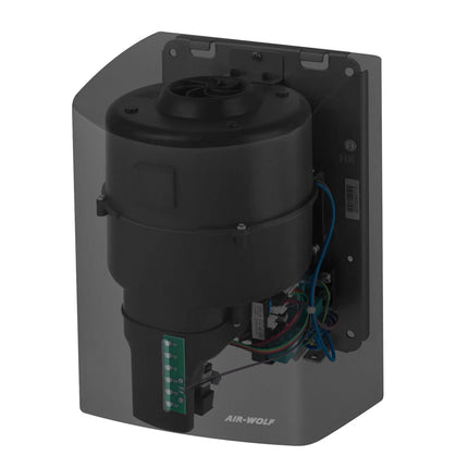 AIR-WOLF | Commercial Hands-In Automatic Hand Dryer – Matte Black Stainless Steel-10–15 s dry time-HEPA filter-Drip tray
