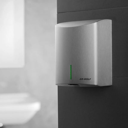 AIR-WOLF | Commercial Hands-In Automatic Hand Dryer – Stainless Steel-10–15 s dry time-HEPA+Carbon filters-replaceable-Drip tray