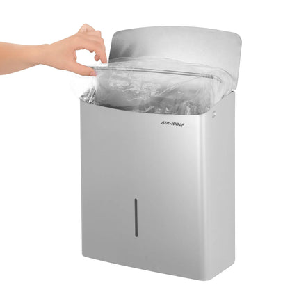 AIR-WOLF | Commercial hygiene waste bin - 10 litres - Stainless steel