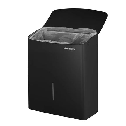 AIR-WOLF | Commercial hygiene waste bin - 10 litres - Stainless steel - Matt black