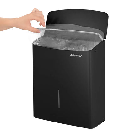 AIR-WOLF | Commercial hygiene waste bin - 10 litres - Stainless steel - Matt black