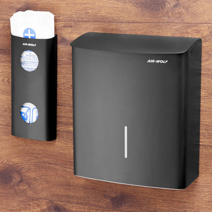 AIR-WOLF | Commercial hygiene waste bin - 10 litres - Stainless steel - Matt black