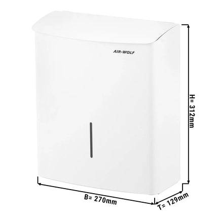 AIR-WOLF | Commercial hygiene waste bin - 10 litres - Stainless steel - White