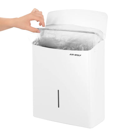 AIR-WOLF | Commercial hygiene waste bin - 10 litres - Stainless steel - White