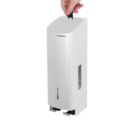 AIR-WOLF | Commercial Toilet Roll Dispenser – 3-Roll - Stainless Steel - White - Wall Mounted