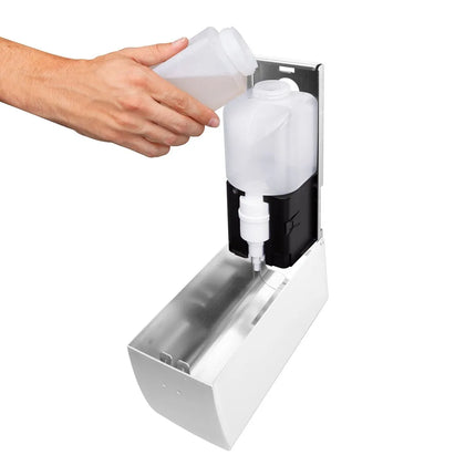 AIR-WOLF | Commercial toilet seat cleaner with sensor - 500 ml - Stainless steel - White