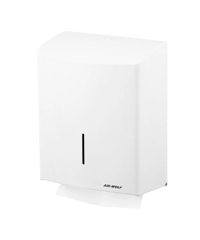 AIR-WOLF | Commercial Wall Mounted Stainless Steel Paper Towel Dispenser – White - C/Z-Fold