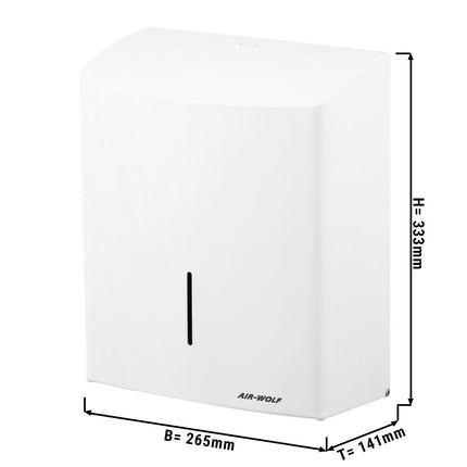AIR-WOLF | Commercial Wall Mounted Stainless Steel Paper Towel Dispenser – White - C/Z-Fold