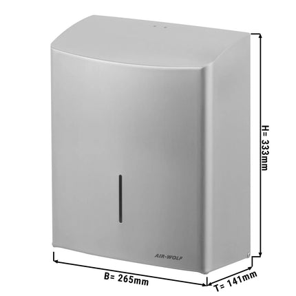 AIR-WOLF | Commercial Wall Mounted Stainless Steel Paper Towel Dispenser – Stainless Steel - C/Z-Fold