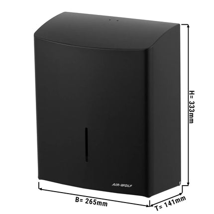 AIR-WOLF | Commercial Wall Mounted Stainless Steel Paper Towel Dispenser – Black - C/Z-Fold