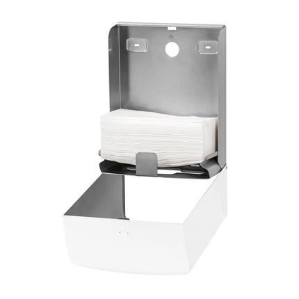 AIR-WOLF | Commercial Wall Mounted Stainless Steel Paper Towel Dispenser – White - C/Z-Fold