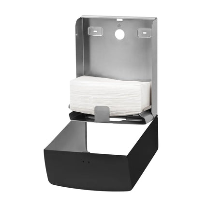 AIR-WOLF | Commercial Wall Mounted Stainless Steel Paper Towel Dispenser – Black - C/Z-Fold
