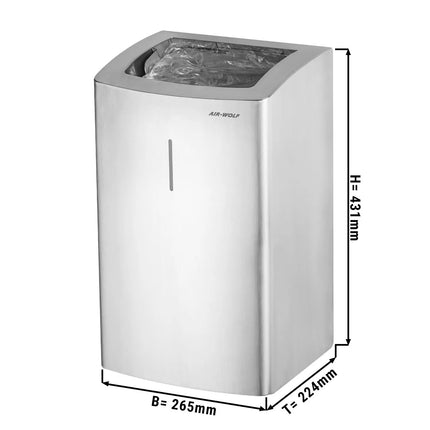 AIR-WOLF | Commercial waste bin - 25 litres - Stainless steel