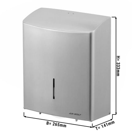 AIR-WOLF | Duplex Paper Roll Dispenser – wall-mounted - stainless steel - Ø100 mm max - 3 rolls/1 jumbo