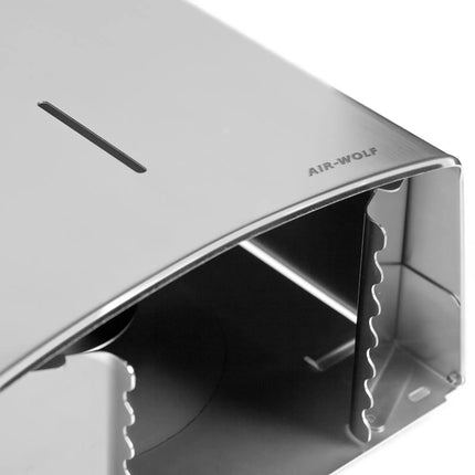 AIR-WOLF | Duplex Paper Roll Dispenser – wall-mounted - stainless steel - Ø100 mm max - 3 rolls/1 jumbo